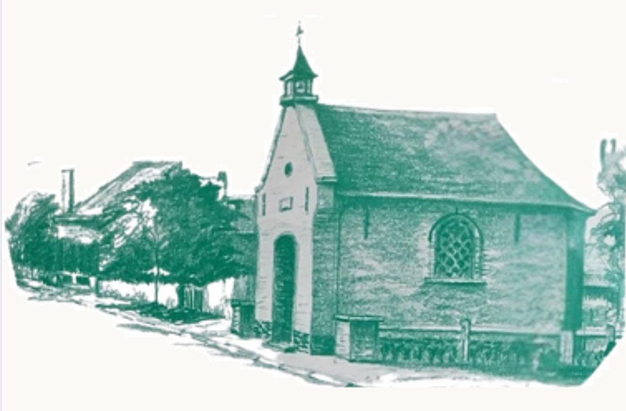 Vintage illustratie van de kapel op de Keiberg